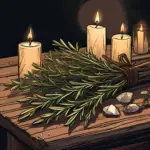 Rosemary sprigs used in witchcraft for protection, cleansing, and memory spells