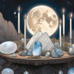 Crystals in Moon Magic: A mystical altar with crystals in moon magic under different lunar phases