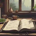 A simple beginner witch setup with candle, herbs, and journal on a wooden table – "Where to Start With Witchcraft"