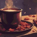 cacao ritual for beauty | A steaming mug of cacao with rose petals and cinnamon, lit by candles on a witch’s altar, glowing with warm golden-pink light.