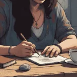 Oracle Cards for Beginners – witch drawing oracle card with crystals and tea.