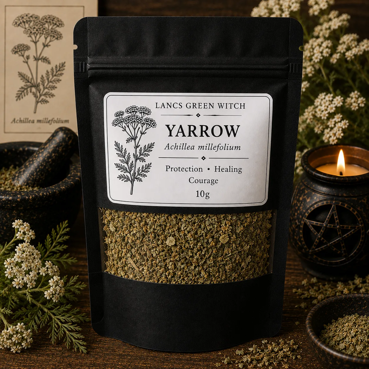 Dried Yarrow for Witchcraft & Spellwork – 10g Ritual Herb
