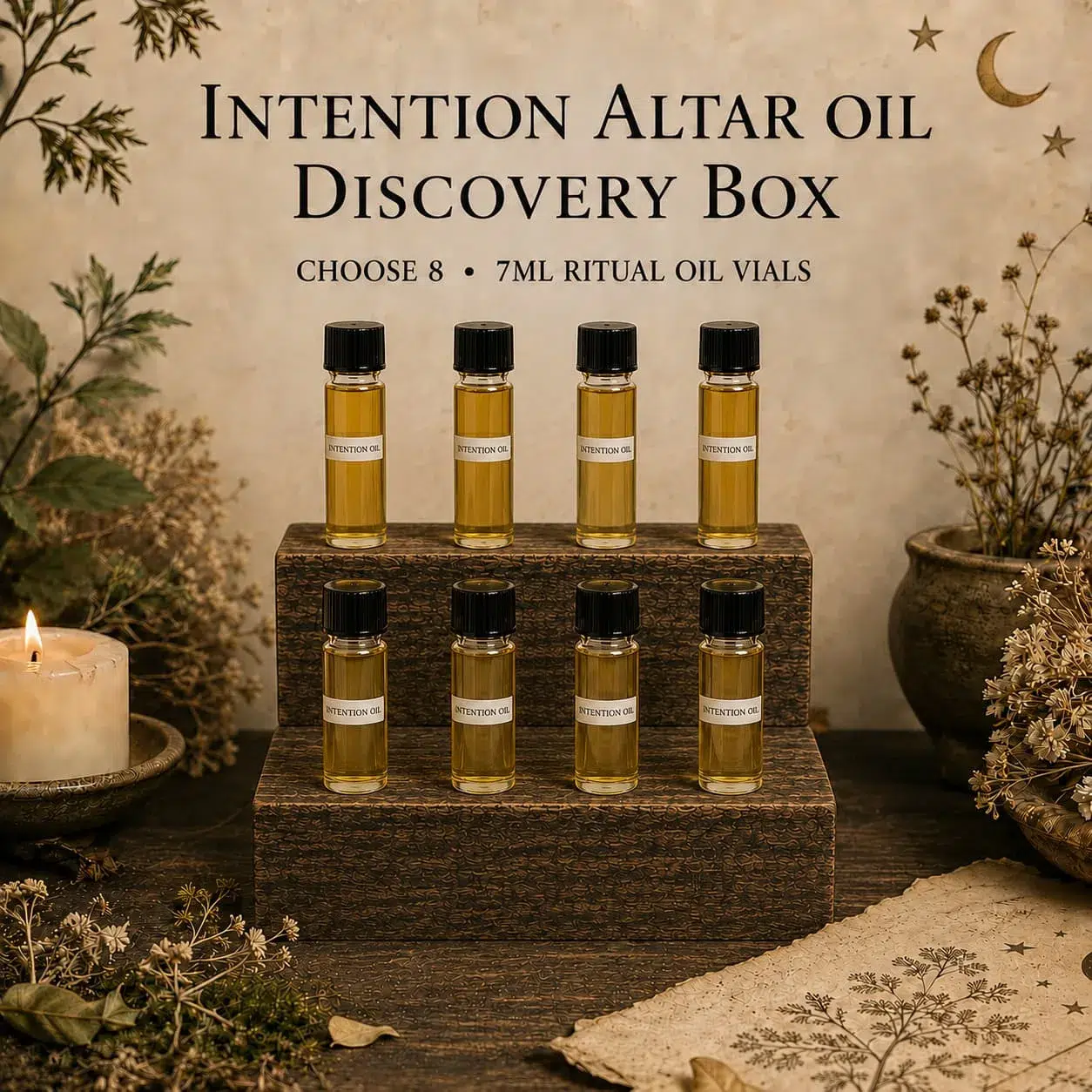 Intention Altar Oil Discovery Box – 8 x 7ml Ritual Oil Vials