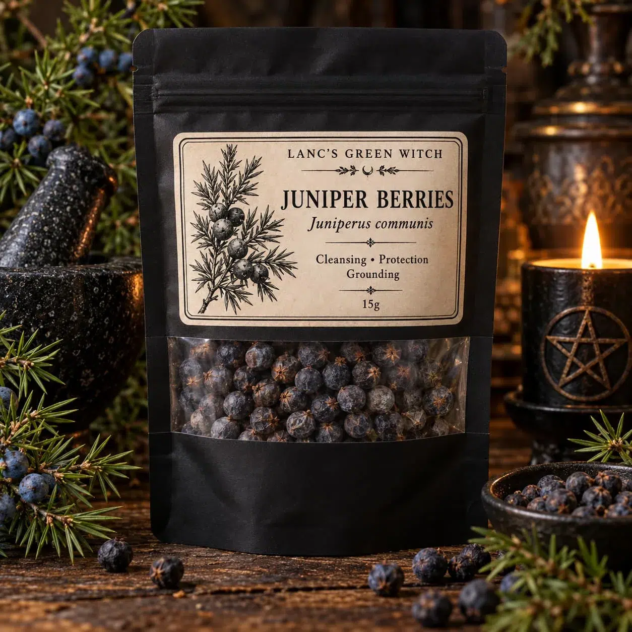 Dried Juniper Berries for Witchcraft & Spellwork – 15g Ritual Herb